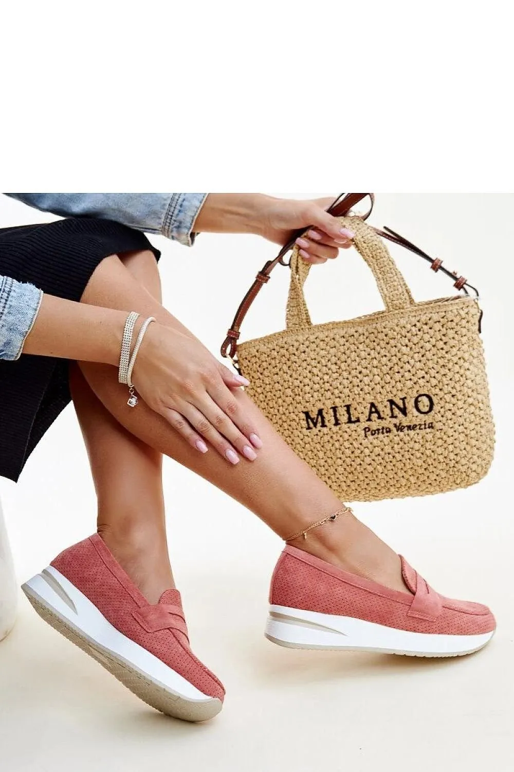 Pink high-quality rubber loafers