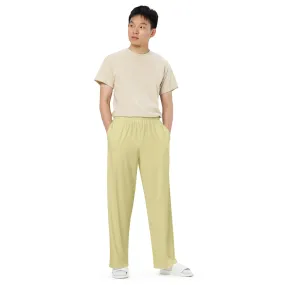 Sand Beige All-over print unisex wide-leg pants