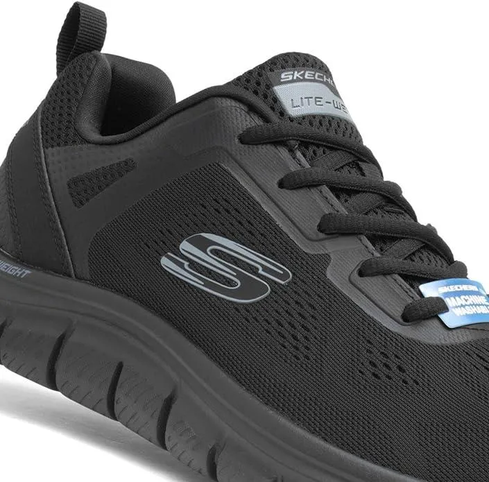 Skechers Track Broader Black Mens Trainers Shoes