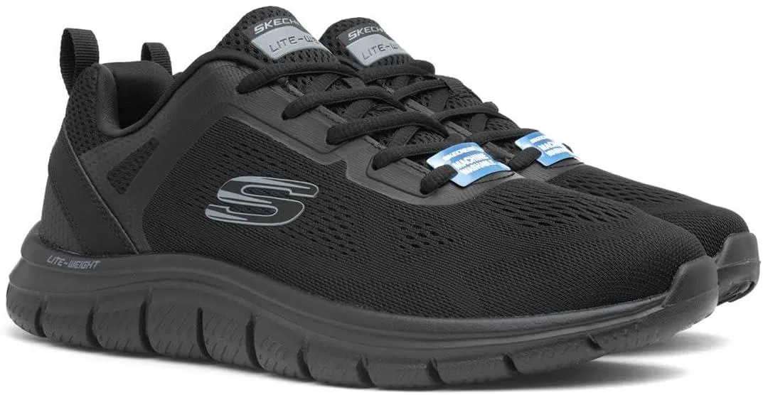 Skechers Track Broader Black Mens Trainers Shoes