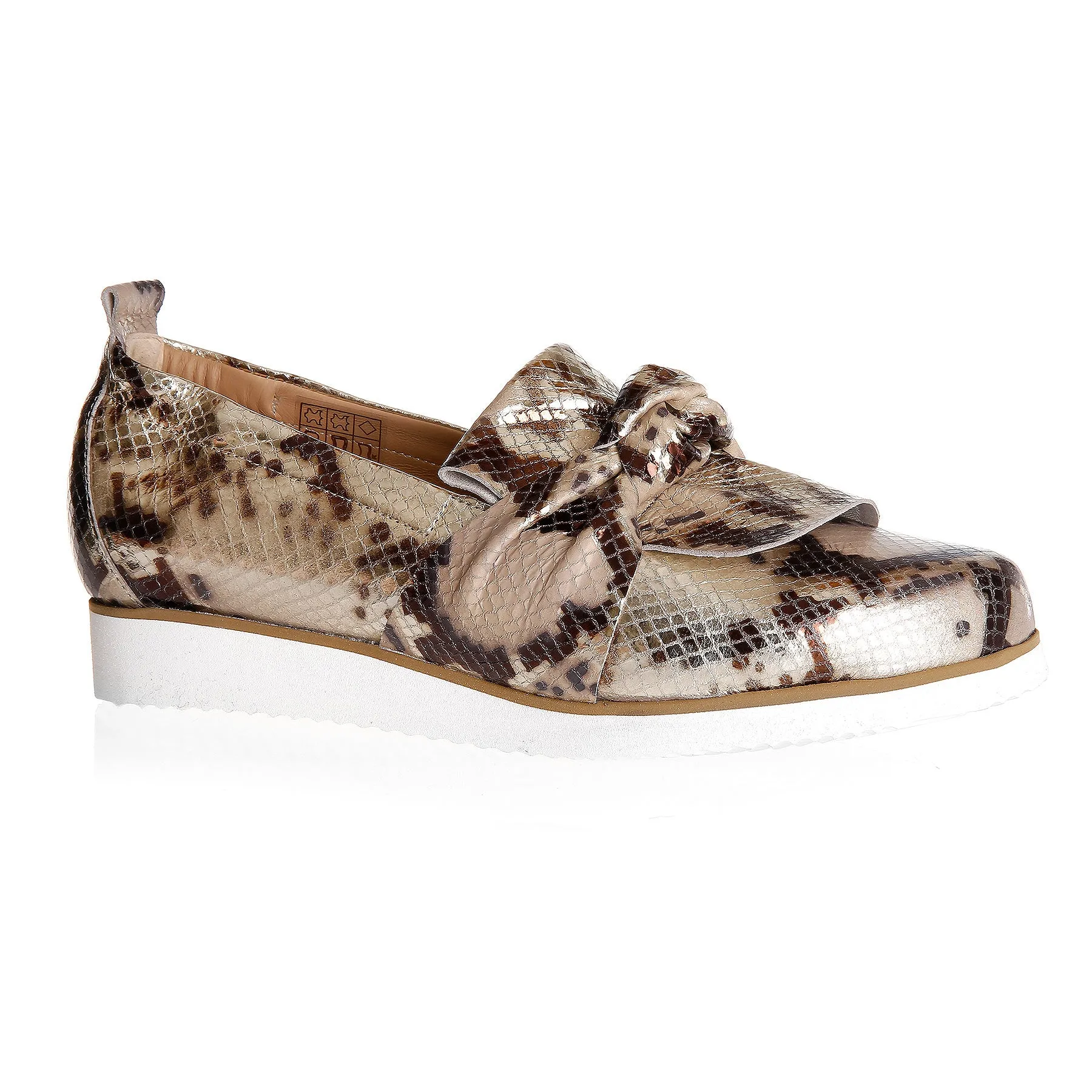 Snake Design Leather Loafer