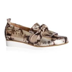 Snake Design Leather Loafer