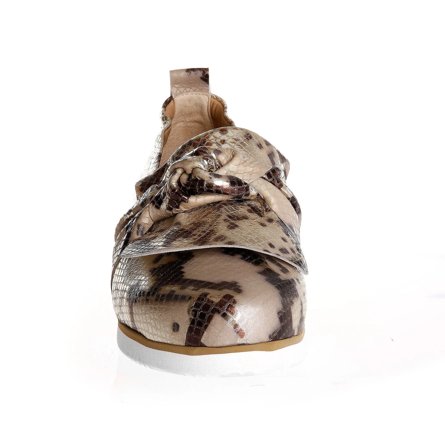 Snake Design Leather Loafer