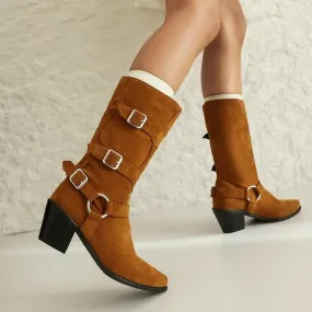 Suede Casual Autumn Plain Boot