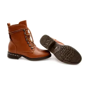 Super Casual boots Trappers Made of Eco Leather brown.