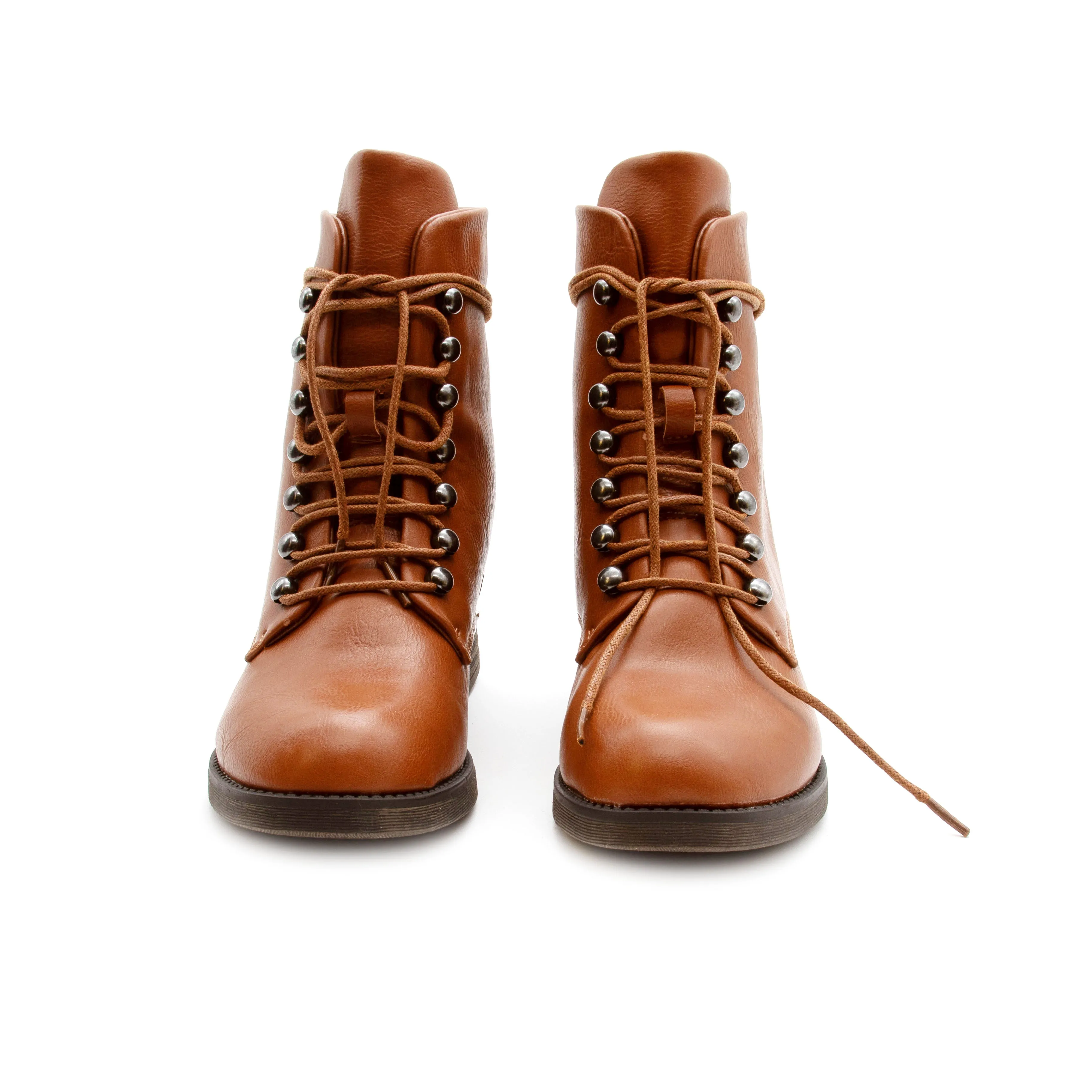 Super Casual boots Trappers Made of Eco Leather brown.