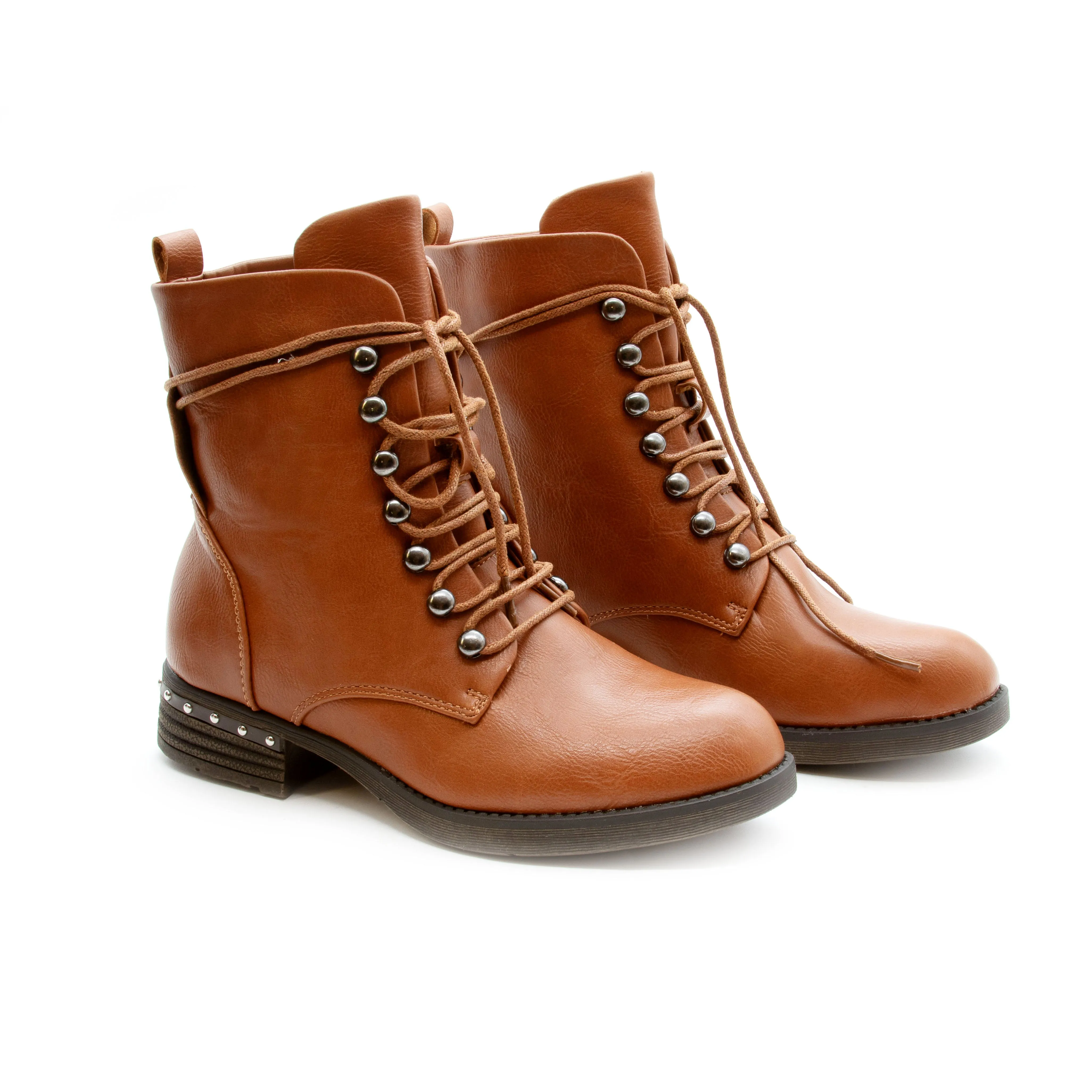 Super Casual boots Trappers Made of Eco Leather brown.