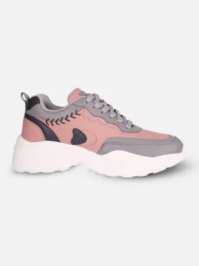 Women's Pink/Grey All Seasons Wearing Sneakers (IU1002)