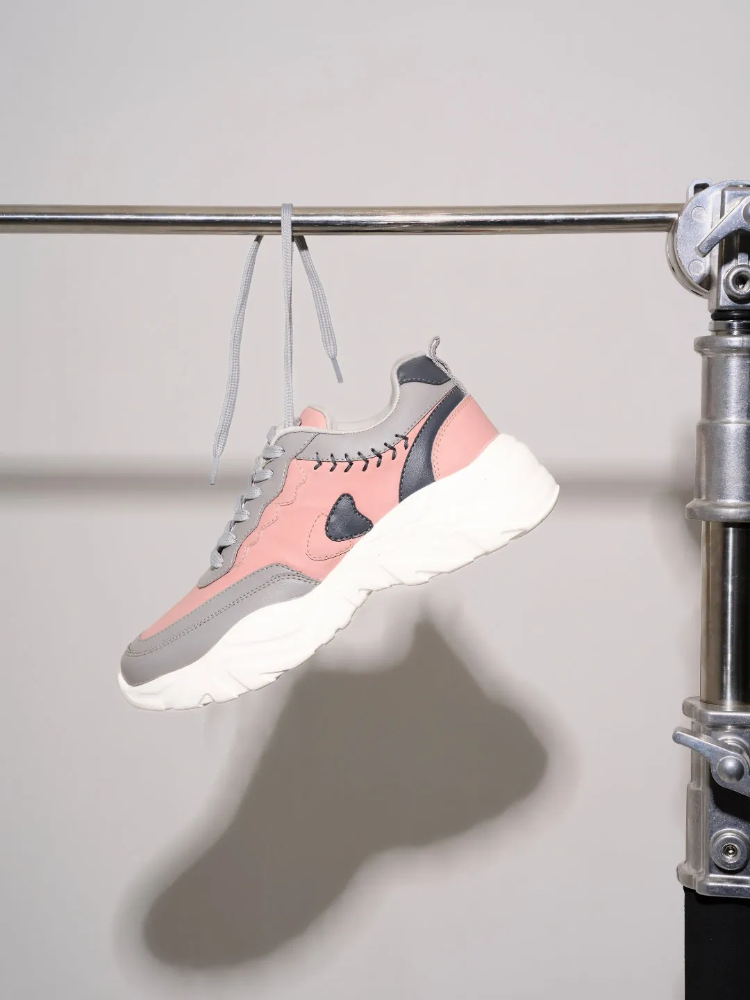 Women's Pink/Grey All Seasons Wearing Sneakers (IU1002)