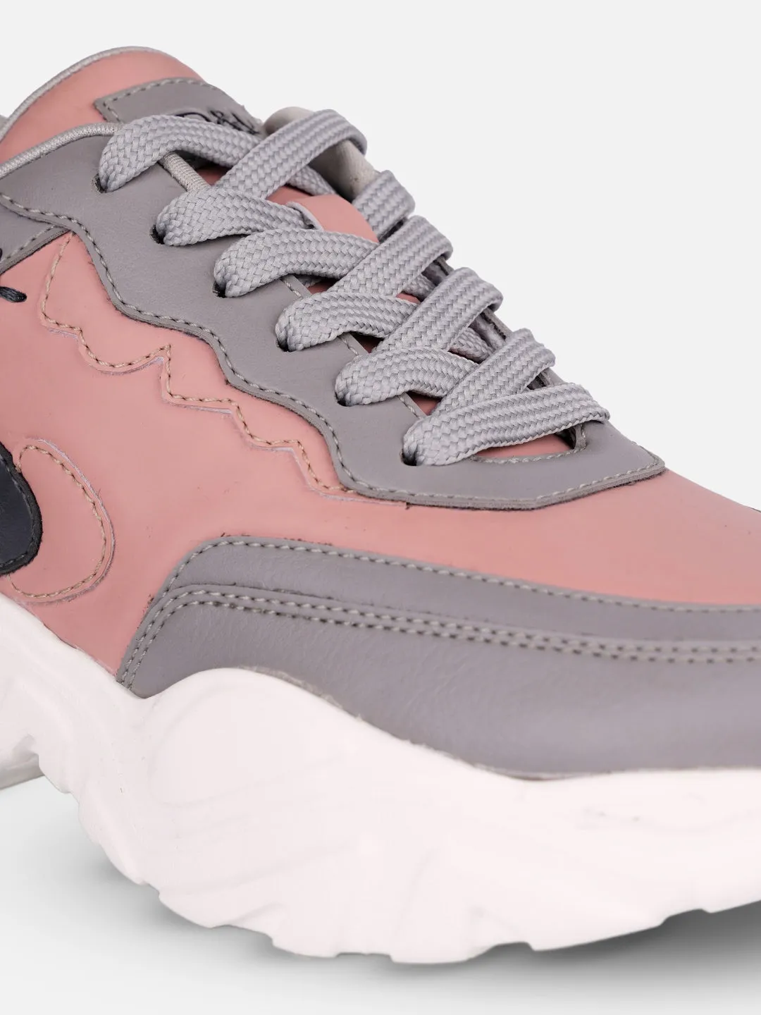 Women's Pink/Grey All Seasons Wearing Sneakers (IU1002)