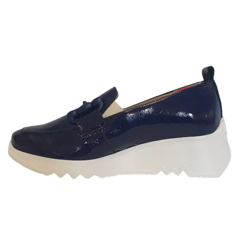 Wonders Wedge Loafers - E-6723 - Navy